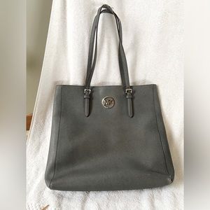 Michael Kors Gray Leather Tote
